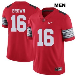 Men's NCAA Ohio State Buckeyes Cameron Brown #16 College Stitched 2018 Spring Game Authentic Nike Red Football Jersey PG20H45UA